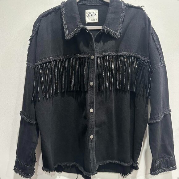 Zara Fringe Button-Up Jacket - Picture 2 of 7